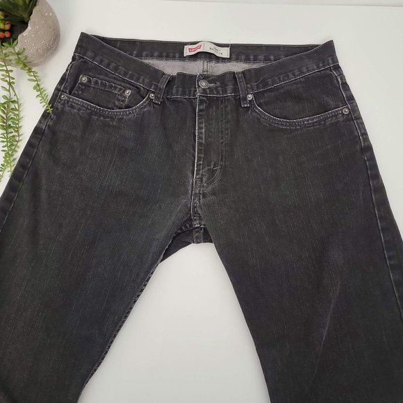 Levi's 505 Unisex Regular Fit Black Jeans Size 16H 34 x 28 - Picture 3 of 5
